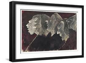 Five Profiles Overlapping-Rabindranath Tagore-Framed Giclee Print