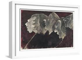 Five Profiles Overlapping-Rabindranath Tagore-Framed Giclee Print