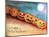 Five Pumpkins in a Row Halloween-sylvia pimental-Mounted Art Print