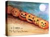 Five Pumpkins in a Row Halloween-sylvia pimental-Stretched Canvas