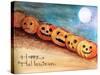 Five Pumpkins in a Row Halloween-sylvia pimental-Stretched Canvas