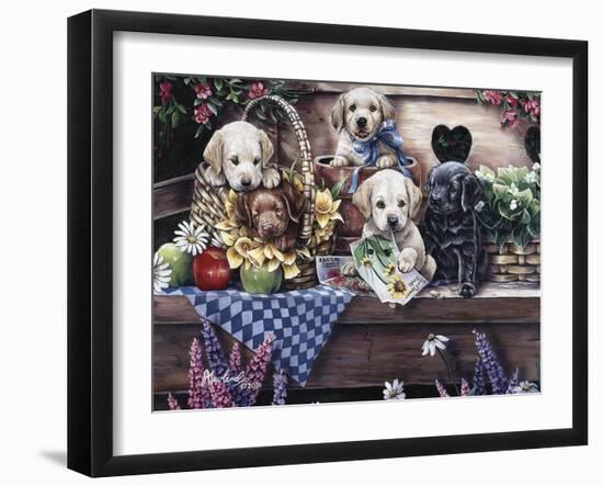 Five Puppies-Jenny Newland-Framed Giclee Print