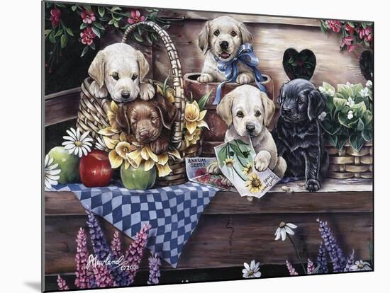 Five Puppies-Jenny Newland-Mounted Giclee Print