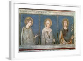 Five Saints, Detail of St. Elisabeth of Hungary, St. Clare and Another Saint-Simone Martini-Framed Giclee Print