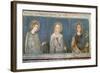 Five Saints, Detail of St. Elisabeth of Hungary, St. Clare and Another Saint-Simone Martini-Framed Giclee Print