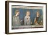 Five Saints, Detail of St. Elisabeth of Hungary, St. Clare and Another Saint-Simone Martini-Framed Giclee Print