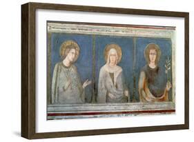 Five Saints, Detail of St. Elisabeth of Hungary, St. Clare and Another Saint-Simone Martini-Framed Giclee Print