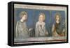 Five Saints, Detail of St. Elisabeth of Hungary, St. Clare and Another Saint-Simone Martini-Framed Stretched Canvas