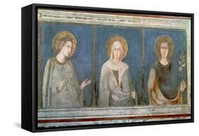 Five Saints, Detail of St. Elisabeth of Hungary, St. Clare and Another Saint-Simone Martini-Framed Stretched Canvas