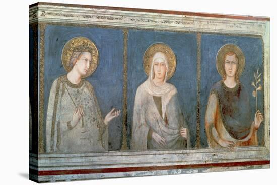 Five Saints, Detail of St. Elisabeth of Hungary, St. Clare and Another Saint-Simone Martini-Stretched Canvas