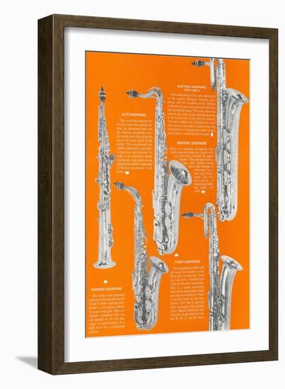 Five Saxophones-null-Framed Art Print