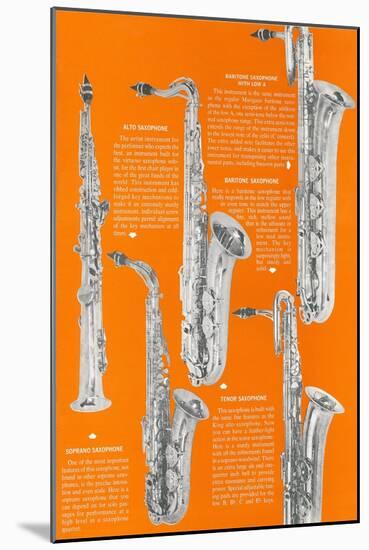 Five Saxophones-null-Mounted Art Print