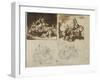 Five Sketches for a Cavalry Battle, 1813-14-Theodore Gericault-Framed Giclee Print