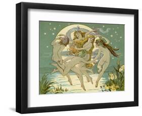 Five Sky-Clad Fairies Dance in the Air Above a Lake-Emily Gertrude Thomson-Framed Photographic Print