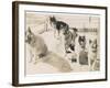 Five Sledge Dogs Wait in Their Pen for Their Next Job-null-Framed Photographic Print