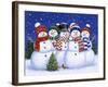 Five Snowmen-William Vanderdasson-Framed Giclee Print