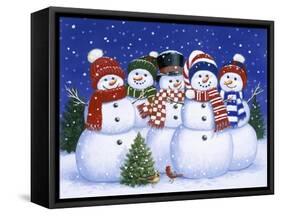 Five Snowmen-William Vanderdasson-Framed Stretched Canvas