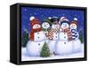 Five Snowmen-William Vanderdasson-Framed Stretched Canvas