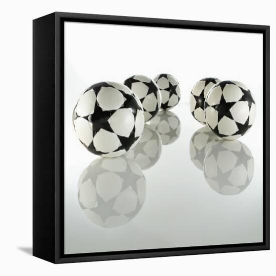 Five Soccer Balls-Newmann-Framed Stretched Canvas