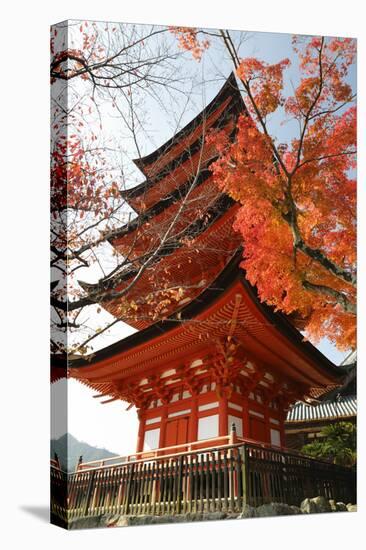 Five-Storey Pagoda (Gojunoto) in Autumn, Miyajima Island, Western Honshu, Japan-Stuart Black-Stretched Canvas