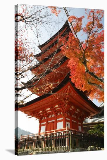 Five-Storey Pagoda (Gojunoto) in Autumn, Miyajima Island, Western Honshu, Japan-Stuart Black-Stretched Canvas