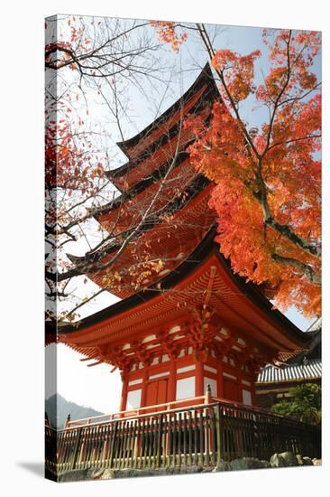 Five-Storey Pagoda (Gojunoto) in Autumn, Miyajima Island, Western Honshu, Japan-Stuart Black-Stretched Canvas