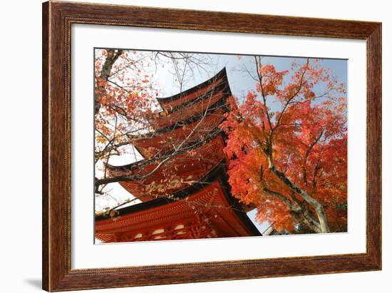 Five-Storey Pagoda (Gojunoto) in Autumn, Miyajima Island, Western Honshu, Japan-Stuart Black-Framed Photographic Print