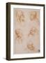 Five Studies of Grotesque Faces-Leonardo da Vinci-Framed Giclee Print