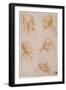 Five Studies of Grotesque Faces-Leonardo da Vinci-Framed Giclee Print