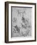 'Five Studies of Horses and Riders', c1480 (1945)-Leonardo Da Vinci-Framed Giclee Print