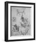 'Five Studies of Horses and Riders', c1480 (1945)-Leonardo Da Vinci-Framed Giclee Print