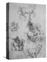 'Five Studies of Horses and Riders', c1480 (1945)-Leonardo Da Vinci-Stretched Canvas