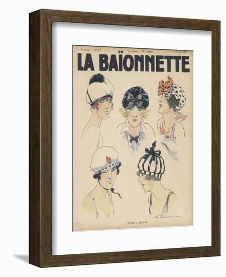 Five Styles of Cap for the Summer Resembling Bathing Caps Berets and Turbans-Henry Fournier-Framed Art Print