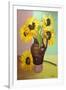 Five Sunflowers in a Tall Brown Jug-Joan Thewsey-Framed Giclee Print