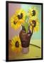 Five Sunflowers in a Tall Brown Jug-Joan Thewsey-Framed Giclee Print