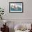 Five Surfers Catching Wave-null-Framed Premium Giclee Print displayed on a wall