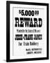 Five Thousand Dollar Reward Sign for Jesse and Frank James-null-Framed Giclee Print