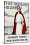 Five Thousand Nurses by June - Graduate Nurses Your Country Needs You Poster-Carl Rakeman-Stretched Canvas