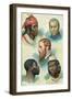 Five Types of the Human Race, Late 19th Century-null-Framed Giclee Print