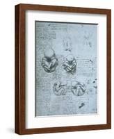 Five Views of a Foetus in the Womb, Facsimile Copy-Leonardo da Vinci-Framed Giclee Print