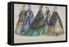 Five Women and a Child Wearing the Latest Autumn and Winter Fashions, 1864-null-Framed Stretched Canvas