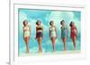 Five Women in Two-Piece Bathing Suits-null-Framed Art Print