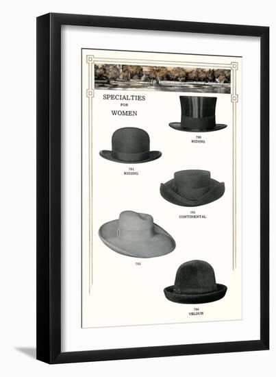 Five Women's Hats-null-Framed Art Print