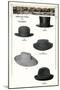 Five Women's Hats-null-Mounted Art Print