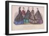 Five Women Wearing the Latest Winter Fashions, 1863-null-Framed Giclee Print