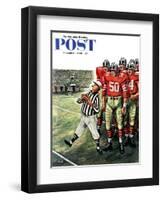 "Five Yard Penalty" Saturday Evening Post Cover, December 5, 1959-Constantin Alajalov-Framed Giclee Print