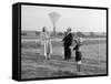 Five Year Old Boy with Mother and Father Fly a Kite, Ca. 1951-null-Framed Stretched Canvas