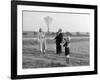 Five Year Old Boy with Mother and Father Fly a Kite, Ca. 1951-null-Framed Photographic Print