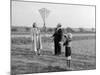 Five Year Old Boy with Mother and Father Fly a Kite, Ca. 1951-null-Mounted Photographic Print