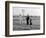 Five Year Old Boy with Mother and Father Fly a Kite, Ca. 1951-null-Framed Photographic Print